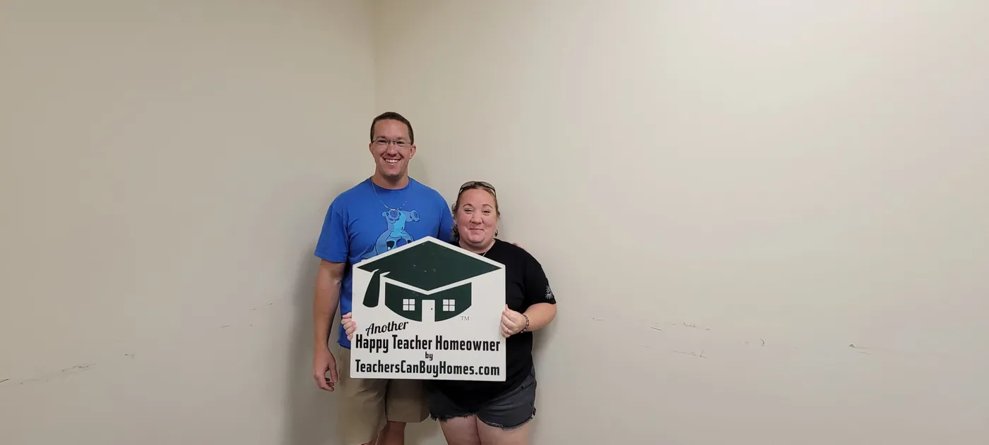 "We are very Happy to be out of our apartment!" says Matt and Adrienne both teachers in Lee County